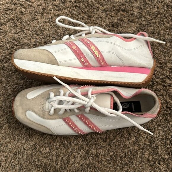 Vintage l.e.i Trainers Pink and White Shoes Size 9 1/2 - Picture 2 of 13